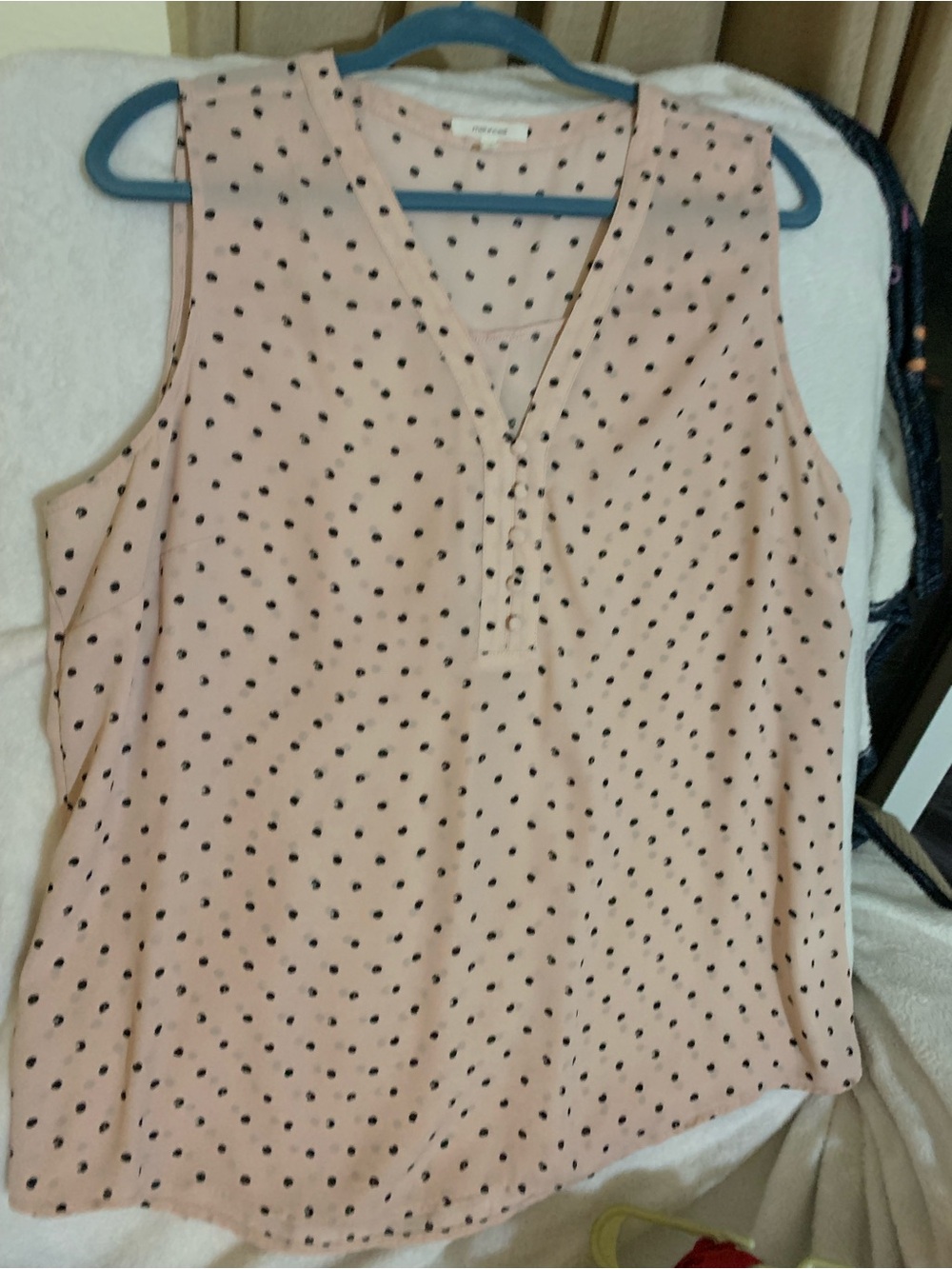 Maurices Blush Pink Polka Dot Sleeveless Top